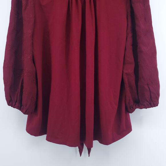 Vanessa Virginia Lenora Vintage Inspired Boho Floral Embroidered Tie Front Top S - Picture 15 of 16